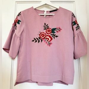 Zara embroidered top
